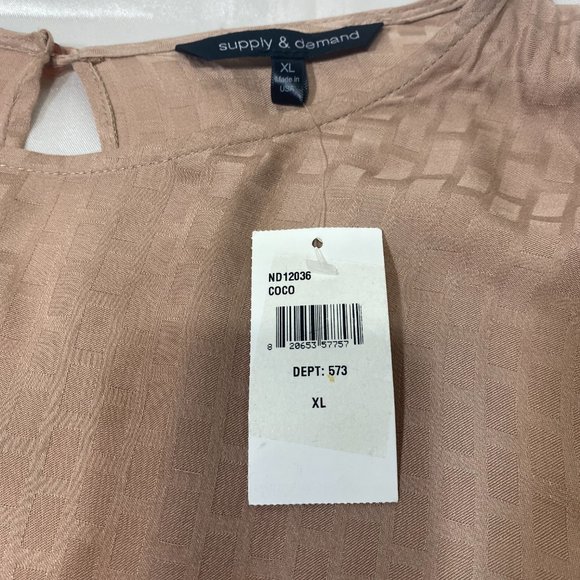 S&D Gretchen Ruffle Tiered Long Sleeve Blouse Scoop Neck Coco Brown,Size XL,NEW - Picture 4 of 9